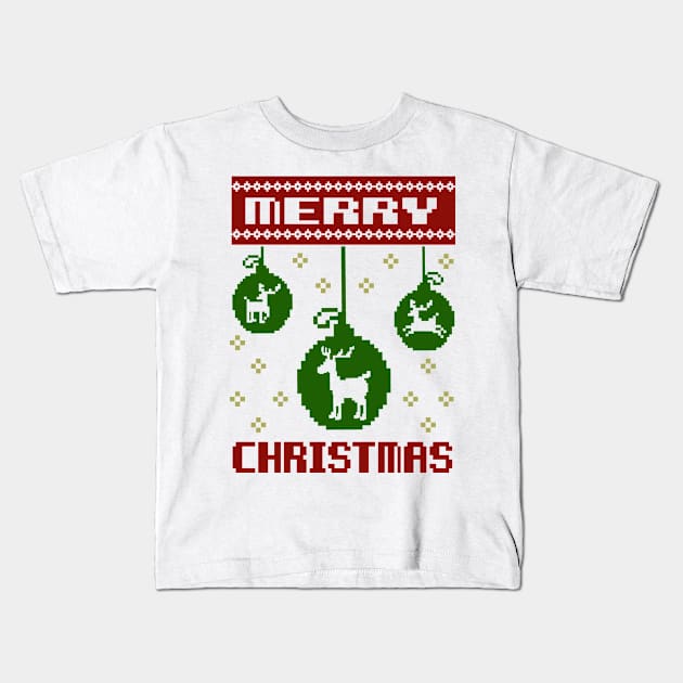 Ugly Sweater - Funny Christmas Kids T-Shirt by igzine